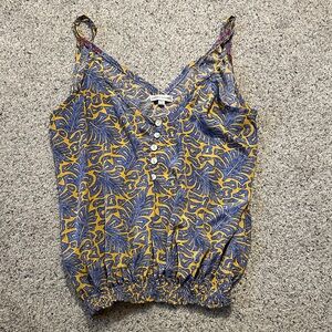 Karma Highway Tank Top Camisole ~ Blue and Gold